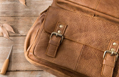 Brown Mens Leather Backpacks Travel Backpacks Laptop Backpack for men - iwalletsmen