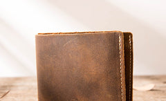 Vintage Leather Mens Small Wallets Bifold Slim Front Pocket Wallet for Men - iwalletsmen