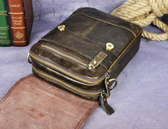Cool Vintage Leather Mens Small Side Bag Messenger Bag Shoulder Bags for Men - iwalletsmen