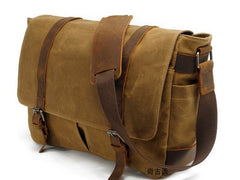 Waxed Canvas Mens Camera Shoulder Bag Canvas Messenger Bag Canvas Camera Side Bag for Men - iwalletsmen