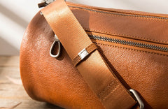 Cool Leather Mens Barrel Shoulder Bags Messenger Bags for Men - iwalletsmen