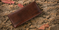 Handmade Leather Mens Clutch Wallet Cool Leather Wallet Long Phone Wallets for Men