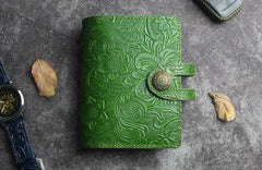 Handmade Leather Floral Mens Cool billfold Wallet Card Holder Small Card Slim Wallets for Men