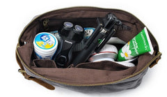 Cool Canvas Leather Mens Zipper Wristlet Bag Vintage Clutch Zipper Bag for Men - iwalletsmen