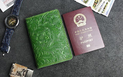 Handmade Leather Floral Mens Cool billfold Wallet Passport Card Holder Small Card Slim Wallets for Men