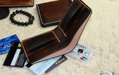 Vintage Leather Mens Slim Small Wallet Leather Small Wallets for Men - iwalletsmen