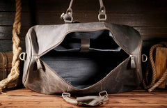 Vintage Leather Mens Large Weekender Bag Travel Bag Duffle Bag - iwalletsmen
