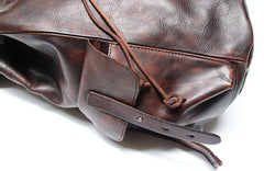 Cool Black Coffee Mens Leather Backpack Travel Backpack School Backpacks for men - iwalletsmen
