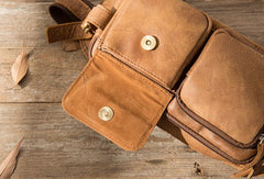 Vintage Leather Fanny Packs Mens Waist Bag Hip Pack Belt Bag for Men - iwalletsmen