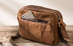 Cool Small Leather Mens Messengers Bag Shoulder Bag for Men - iwalletsmen