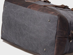 Mens Waxed Canvas Leather Weekender Bag Canvas Overnight bag Travel Bag for Men - iwalletsmen