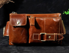Vintage Leather Mens Fanny Pack Waist Pack Hip Pack Belt Bag for Men - iwalletsmen