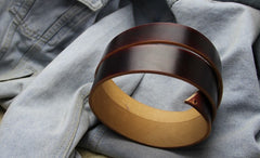 Cool Handmade Red Brown Leather Mens Belt Leather Belt for Men - iwalletsmen