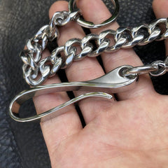 316 Solid Stainless Steel Cool 18'' Skull Wallet Chain Biker Trucker Wallet Chain Trucker Wallet Chain for Men - iwalletsmen