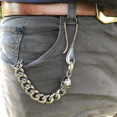 316 Solid Stainless Steel Cool 18'' Skull Wallet Chain Biker Trucker Wallet Chain Trucker Wallet Chain for Men - iwalletsmen