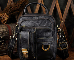 Mens Leather Small Side Bag COURIER BAG Waist Bag Holster Belt Case Belt Pouch for Men - iwalletsmen