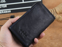 Handmade Genuine Leather Mens Cool Slim Leather Wallet Men Small Wallets Bifold for Men