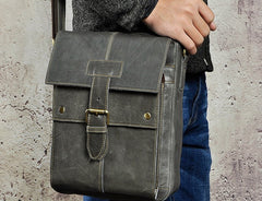 Small Leather Mens SIDE BAGs COURIER BAGs Messenger Bag Shoulder Bag for Men - iwalletsmen