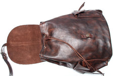 Cool Black Coffee Mens Leather Backpack Travel Backpack School Backpacks for men - iwalletsmen