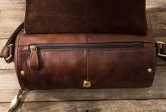 Cool Small Mens Leather Barrel Bag Messenger Bags Shoulder Bags  for Men - iwalletsmen
