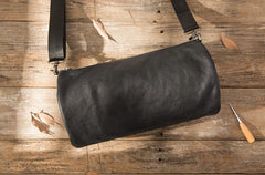 Cool Leather Mens Barrel Shoulder Bags Messenger Bags for Men - iwalletsmen