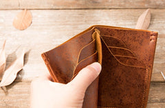 Handmade Leather Mens Small Wallets Bifold Vintage Slim billfold Wallet for Men - iwalletsmen