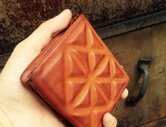 Genuine Leather Mens Cool billfold Leather Wallet Zipper Clutch Wristlet Wallet for Men