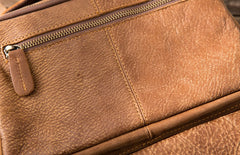 Brown Mens Leather Backpacks Travel Backpacks Laptop Backpack for men - iwalletsmen