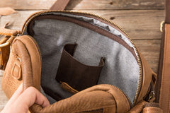 Small Cool Leather Mens Messenger Bags Shoulder Bag  for Men - iwalletsmen