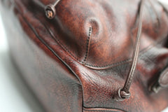Coffee Leather Mens Backpack Travel Backpack Laptop Backpacks for men - iwalletsmen