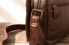 Cool Small Leather Black Mens Messenger Bags Shoulder Bags  for Men - iwalletsmen