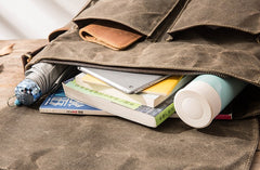 Close up of canvas laptop messenger bags