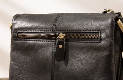 Cool Leather Black Mens Messenger Bags Vintage Shoulder Bags  for Men - iwalletsmen