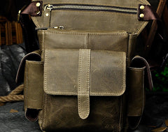 Biker Mens Leather Drop Leg Bag Waist Bag Side Bag Belt Pouch Pack for Men - iwalletsmen