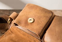 Vintage Leather Fanny Packs Mens Waist Bag Hip Pack Belt Bag for Men - iwalletsmen