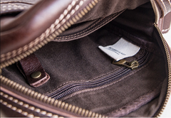 Genuine Leather Mens Cool Messenger Bag Sling Bag Chest Bag Bike Bag Cycling Bag for men