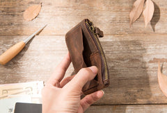 Leather Mens Card Holders Slim Front Pocket Wallet Coin Wallet for Men - iwalletsmen
