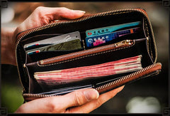 Handmade Leather Ucchusma Mens Chain Biker Wallet Cool Leather Wallet With Chain Wallets for Men