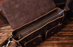 Genuine Leather Mens Cool Messenger Bag Briefcase Work Bag Business Bag for men