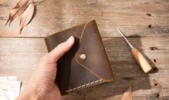Cool Handmade Leather Mens Small Wallets Bifold Vintage billfold Wallet for Men - iwalletsmen