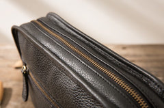 Cool Leather Black Mens Messenger Bag Vintage Shoulder Bag  for Men - iwalletsmen
