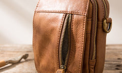 Leather Belt Pouch Belt Cases Mens Waist Bag Small Shoulder Bag for Men - iwalletsmen