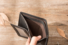 Braided Leather Mens Small Wallets Bifold Slim Front Pocket Wallet for Men - iwalletsmen