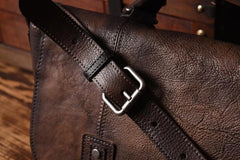 Handmade Leather Mens Cool Messenger Bag Briefcase Work Bag Business Bag for men