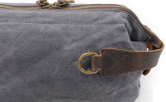Cool Canvas Leather Mens Zipper Wristlet Bag Vintage Clutch Zipper Bag for Men - iwalletsmen