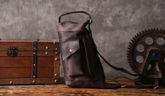 Genuine Leather Mens Cool Chest Bag Sling Bag Crossbody Bag Travel Bag Hiking Bag for men