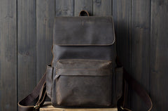 Genuine Leather Mens Cool Backpack Sling Bag Large Travel Bag Hiking Bag for men
