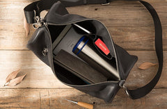 Cool Leather Mens Barrel Shoulder Bags Messenger Bags for Men - iwalletsmen