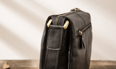 Cool Leather Black Mens Messenger Bags Vintage Shoulder Bags  for Men - iwalletsmen
