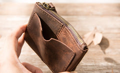 Leather Mens Card Holders Slim Front Pocket Wallet Coin Wallet for Men - iwalletsmen